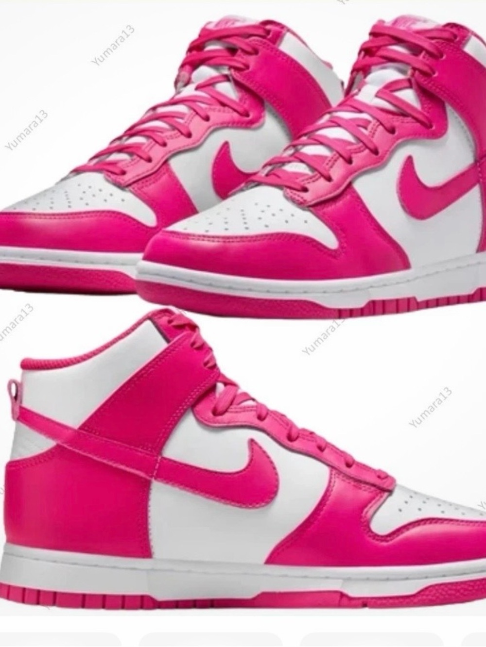 Nike Women's High-Top Sneakers in Hot Pink and White